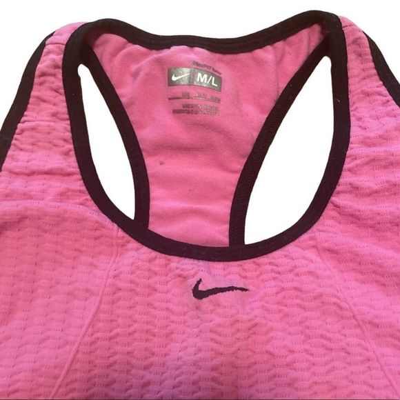Nike Dri Fit Pink And Black Racerback Workout Top Size M/L - Picture 2 of 5